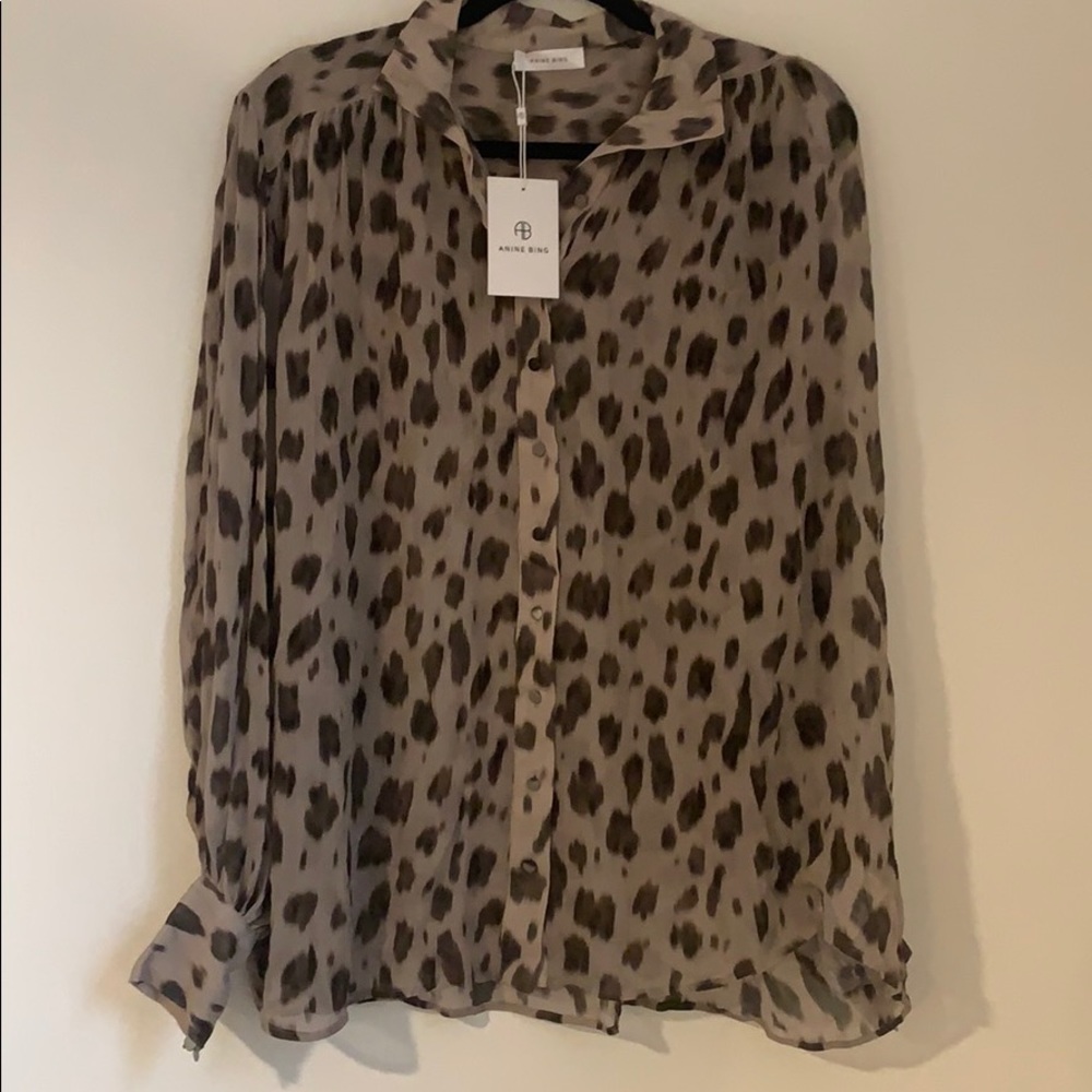 Leopard sheer blouse